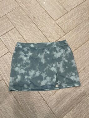 wonder nation Slate Blue Tie-Dye  Skort with Front Slit